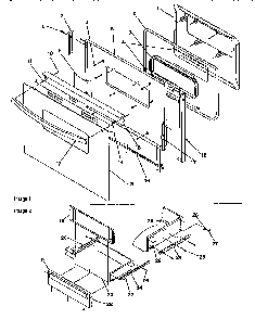 Oven Door & Storage Door Diagram and Parts List for ARG7301W-P1143324NW  Amana Range