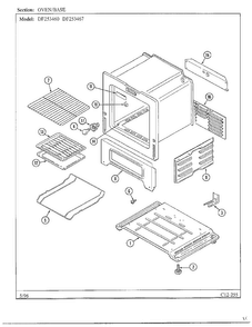 Oven/base Diagram and Parts List for DF253467  Magic Chef Range