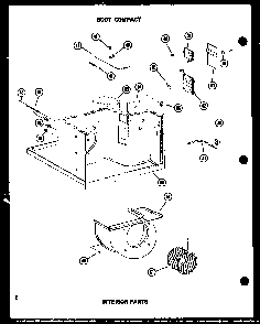 Interior Parts Diagram and Parts List for 113W-3W P54975-64R Amana Air Conditioner
