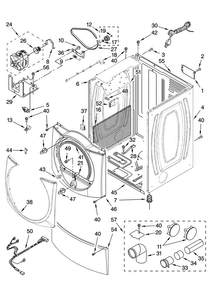 Cabinet Parts Diagram and Parts List for MGDE900VJ1  Maytag Dryer