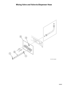 Mixing Valve/Valve-To-Dispenser Hose Diagram and Parts List for LFNE5BSP115TW01  Speed Queen Washer