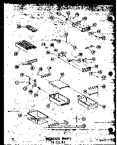 Inteiror Parts 18 Cu. Ft. Diagram and Parts List for T16W-P60303-8W  Amana Refrigerator