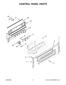 Control Panel Parts Diagram and Parts List for MET8800FZ05  Maytag Range