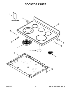 Cooktop Parts Diagram and Parts List for YMER7700LZ0  Maytag Range
