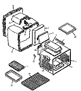 Oven Assembly Diagram and Parts List for RSF3400UW-P1141222NW  Caloric Range