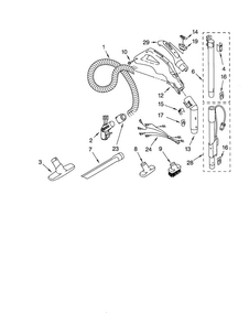 Hose And Attachments Diagram and Parts List for 11620612007  Kenmore Canister Vacuum