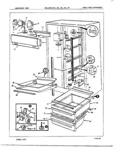 Fresh Food Compartment Diagram and Parts List for 22874A  Admiral Refrigerator
