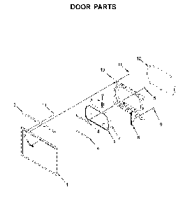Door parts Diagram and Parts List for MED7230HC0  Maytag Dryer