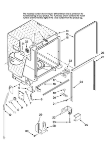 Tub And Frame Parts Diagram and Parts List for JDB1080AWW1  Jenn-Air Dishwasher