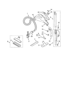 Hose And Attachments Diagram and Parts List for 11620512002  Kenmore Canister Vacuum