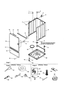 Base/cabinet/front/special Tools Diagram and Parts List for DLW330RA-PDLW330RA  Amana Washer