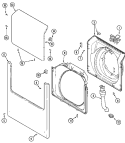 DOOR & FRONT PANEL Diagram and Parts List for MAH21PNDWW  Maytag Washer