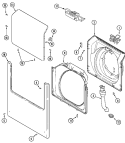 DOOR, SHROUD, FRONT PANEL & LATCH ASSY Diagram and Parts List for MAH21PRAWW  Maytag Washer