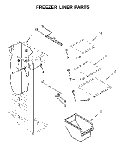 Freezer Liner Parts Diagram and Parts List for 1064651759714  Kenmore Refrigerator