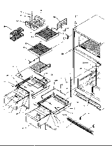 Cabinet Shelving Diagram and Parts List for TP21A3L-P1181503WL  Amana Refrigerator
