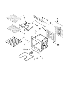 Internal Oven Parts Diagram and Parts List for JJW3830WB00  Jenn-Air Wall Oven