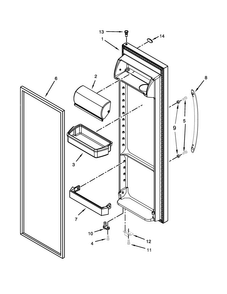 Refrigerator Door Parts Diagram and Parts List for ASD2526VES00  Amana Refrigerator