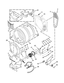 Bulkhead Parts Diagram and Parts List for MGD3100DW1  Maytag Dryer