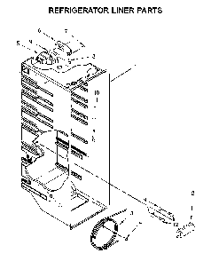 Refrigerator Liner Parts Diagram and Parts List for 1064651335710  Kenmore Refrigerator