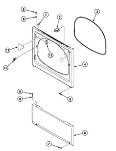 Front Panel Diagram and Parts List for SSE907LF1500  Speed Queen Dryer