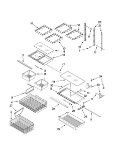 Shelf Parts Diagram and Parts List for ABB2227VEB1  Amana Refrigerator