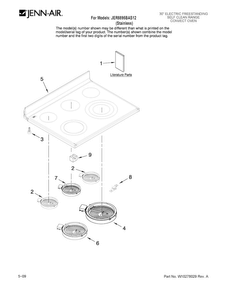 Cooktop Parts Diagram and Parts List for JER8895BAS12  Jenn-Air Range