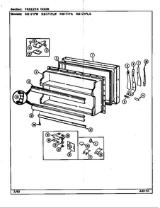 Freezer Door Diagram and Parts List for RB171PLA DG22A Magic Chef Refrigerator