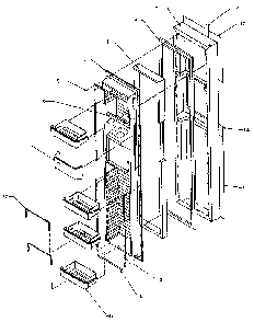 Freezer Door Diagram and Parts List for SXDE27NP-P1162207W  Amana Refrigerator