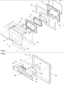 Door/control Panel Diagram and Parts List for AOCS3040E-P1132375NE  Amana Wall Oven