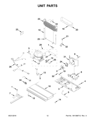 Unit Parts Diagram and Parts List for MBF2258FEZ03  Maytag Refrigerator