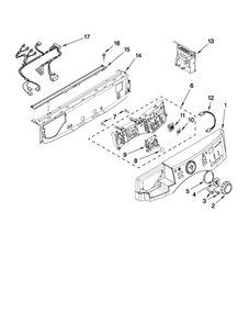 Control Panel Parts Diagram and Parts List for MHWE950WJ02  Maytag Washer
