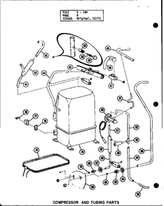 Compressor And Tubing Parts Diagram and Parts List for CRH3-1 P58094-22C Amana Air Conditioner