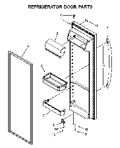 Refrigerator door parts Diagram and Parts List for MSS25N4MKZ01  Maytag Refrigerator