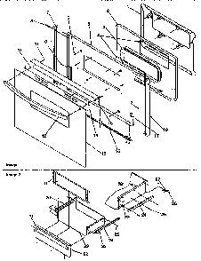 Oven Door And Storage Door Diagram and Parts List for ARG7200L-P1143316NL  Amana Range
