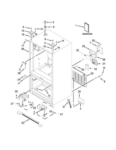 Cabinet Parts Diagram and Parts List for MFI2670XEM7  Maytag Refrigerator
