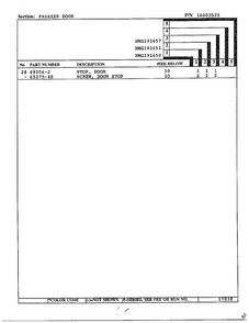 Freezer Door Page 3 Diagram and Parts List for 191650  Admiral Refrigerator