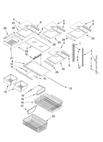 Shelf Parts Diagram and Parts List for ABB1922FEW2  Amana Refrigerator