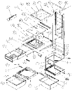 Refrigerator Shelving And Drawers Diagram and Parts List for 35541-P1121709W  Amana Refrigerator