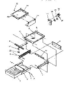 Cabinet Shelving Diagram and Parts List for TR21S4W-P1196104WW  Amana Refrigerator