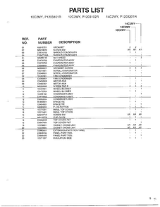 Evaporator, Condenser, Insulation, Air Page 2 Diagram and Parts List for 5792  Amana Air Conditioner