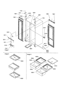 Lights/hinges/shelving Assembly Diagram and Parts List for SB21VPSE-P1315603WE  Amana Refrigerator