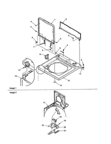 Cabinet Top, Door And Door Switch Diagram and Parts List for ALW540RMW-PALW540RMW  Amana Washer