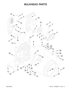 Bulkhead Parts Diagram and Parts List for 7MMGDX655EW1  Maytag Dryer