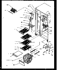 Freezer Shelving And Refrigerator Light Diagram and Parts List for SXI20NL-P1162903WL  Amana Refrigerator