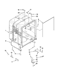 Tub And Frame Parts Diagram and Parts List for ADB1400AWQ5  Amana Dishwasher