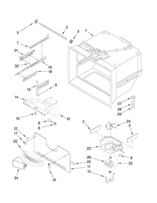 Freezer Liner Parts Diagram and Parts List for MBF1958XEW1  Maytag Refrigerator