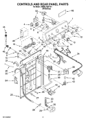 CONTROLS AND REAR PANEL PARTS Diagram and Parts List for 7MMSL7959TW1  Maytag Washer