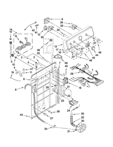 Controls And Rear Panel Parts Diagram and Parts List for 3UMTW5755TW1  Maytag Washer
