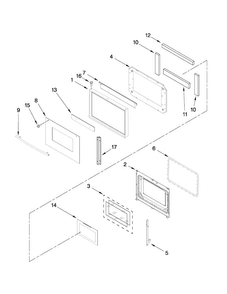 Lower Oven Door Parts Diagram and Parts List for JJW9427DDB11  Jenn-Air Wall Oven