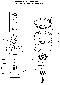 Basket And Agitator Diagram and Parts List for NA4821W33731  Speed Queen Washer